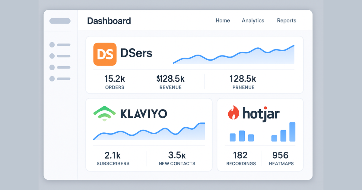 Dashboard of essential dropshipping tools for automation and analytics