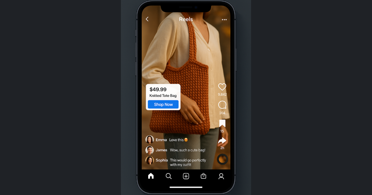 TikTok product reel with comments and Shop Now CTA