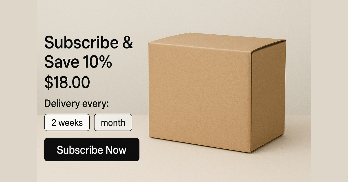 Subscription product page with recurring delivery options