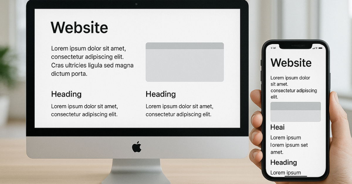 Poor mobile website experience compared to optimized mobile-first design