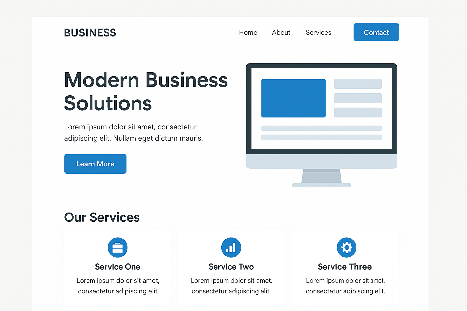 Modern business website design on desktop and laptop
