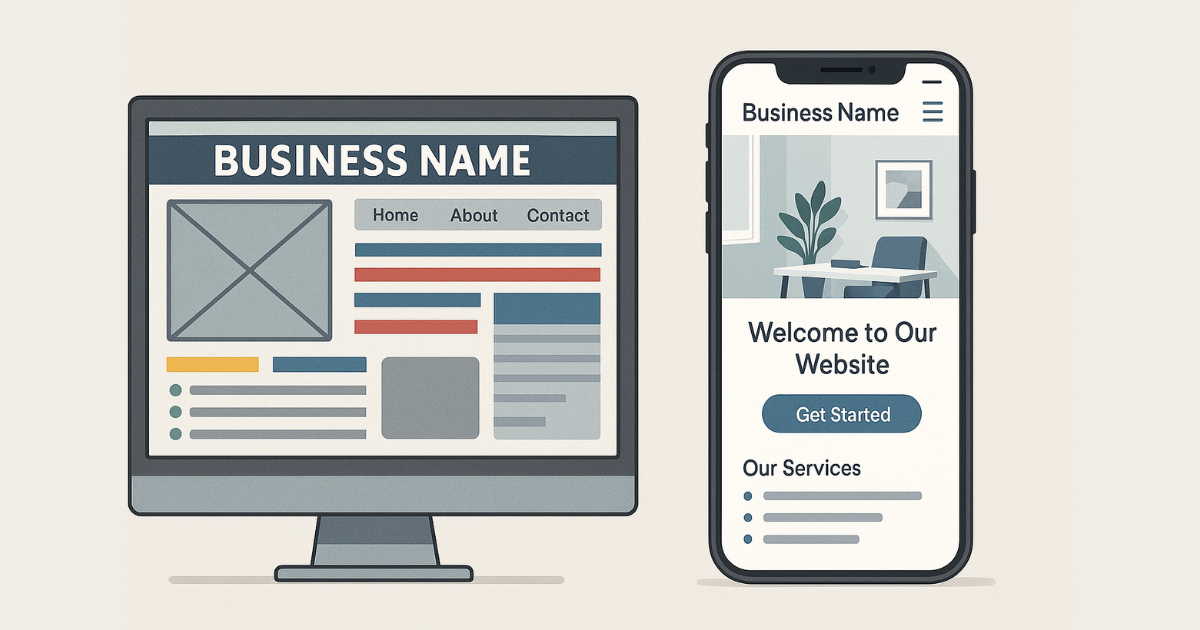 Outdated website vs modern responsive design