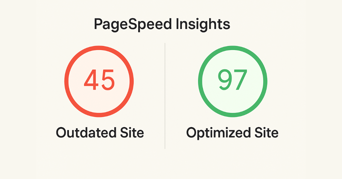 Website speed performance comparison report