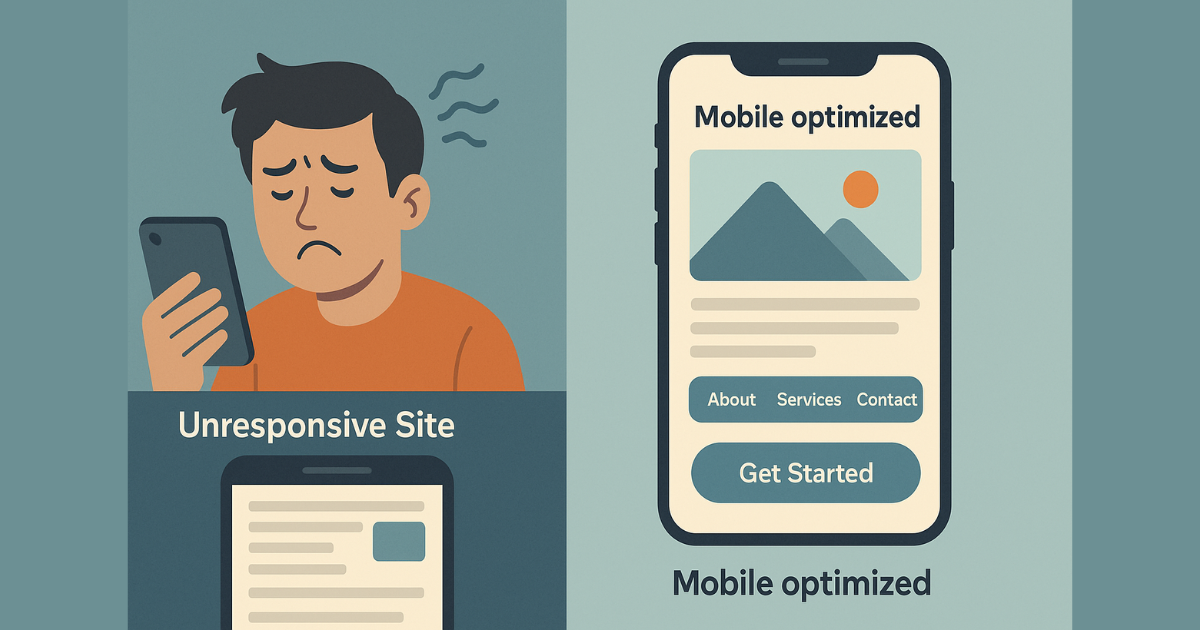 Non-mobile website vs responsive mobile-first design